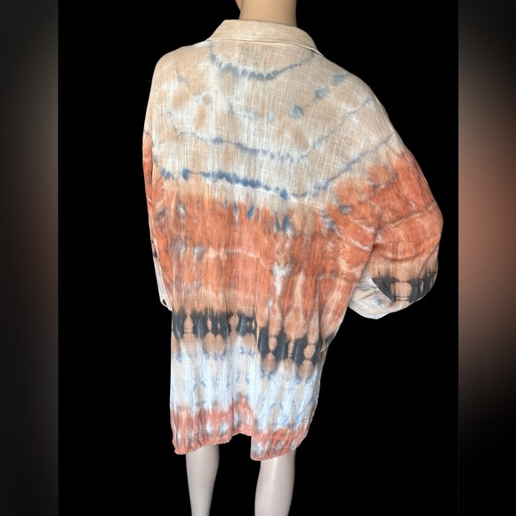 One Teaspoon Hand Dyed Mirage Muslin Long Sleeve 100% Cotton Shirt Women Size M - Picture 4 of 14